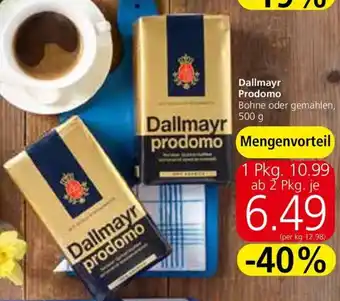 Spar Dallmayr Prodomo Bohne oder gemahlen, 500 g Angebot