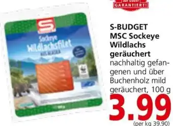 Spar S-BUDGET MSC Sockeye Wildlachs geräuchert Angebot