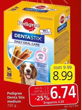 Spar Pedigree Denta Stix medium 720 g Angebot