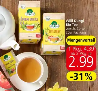 Spar Willi Dungl Bio Tee versch. Sorten, 20er Packung Angebot