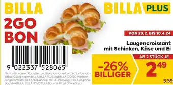 Billa Laugencroissant mit Schinken, Käse und Ei Angebot