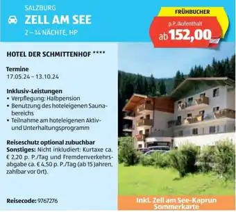 Hofer Reisen SALZBURG ZELL AM SEE 2-14 NÄCHTE, HP Angebot