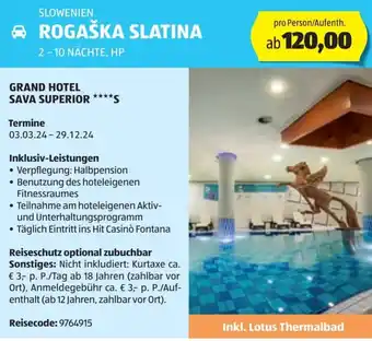 SLOWENIEN ROGAŠKA SLATINA 2-10 NÄCHTE, HP