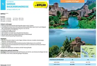 Hofer Reisen RUNDREISE GROSSE BALKANRUNDREISE 10 TAGE/9 NÄCHTE, HP Angebot