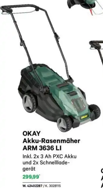 Lagerhaus OKAY Akku-Rasenmäher ARM 3636 LI Angebot