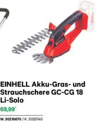 Lagerhaus EINHELL Akku-Gras- und Strauchschere GC-CG 18 Li-Solo Angebot