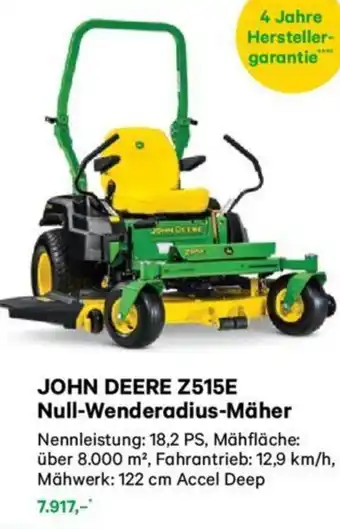 Lagerhaus JOHN DEERE Z515E Null-Wenderadius-Mäher Angebot