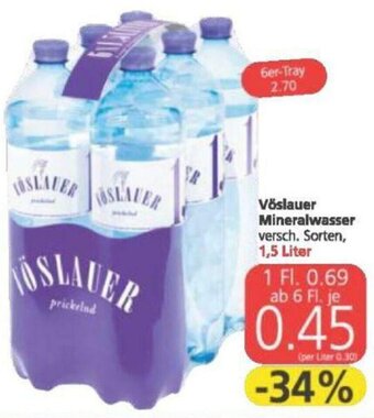 Spar Vöslauer Mineralwasser 1,5 Liter Angebot
