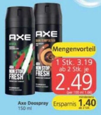 Spar Axe Deospray 150 ml Angebot