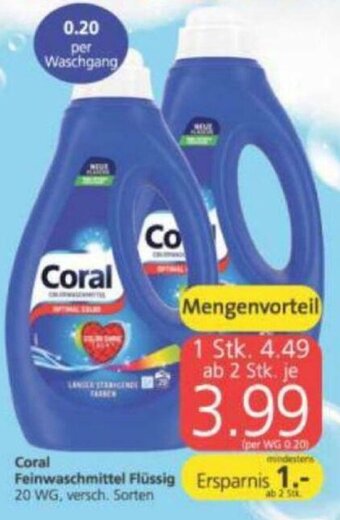Spar Coral Feinwaschmittel Flüssig Angebot