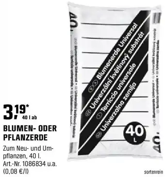 OBI BLUMEN- ODER PFLANZERDE Angebot