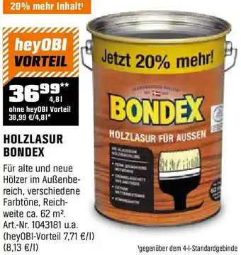 OBI HOLZLASUR BONDEX Angebot