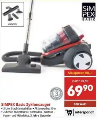 Interspar Simplex Basic Zyklonsauger Angebot