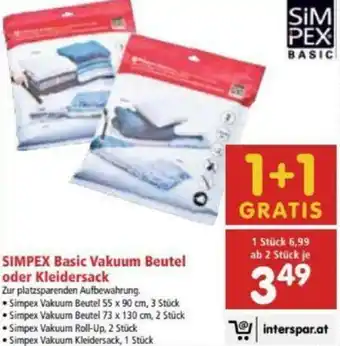 Interspar Simplex Basic Vakuum Beutel Oder Kleidersack Angebot