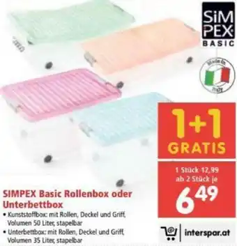 Interspar Simplex Basic Rollenbox Oder Unterbettbox Angebot