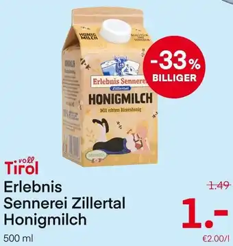 MPreis Erlebnis Sennerei Zillertal Honigmilch Angebot