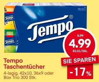 MPreis Tempo Taschentücher Angebot