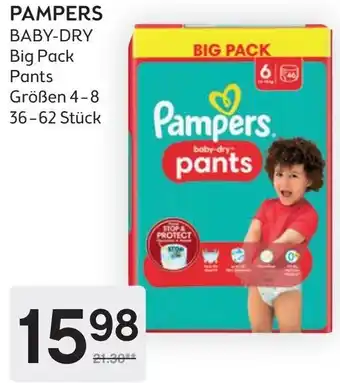 Bipa PAMPERS BABY-DRY Big Pack Pants Größen 4-8 36-62 Stück Angebot