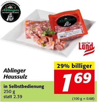 Strasser Markt Ablinger Haussulz In Selbstbedienung 250 g Angebot
