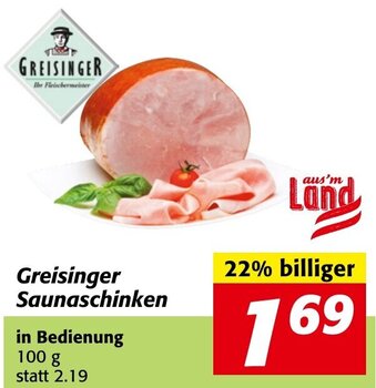 Strasser Markt Greisinger Saunaschinken 100 g Angebot