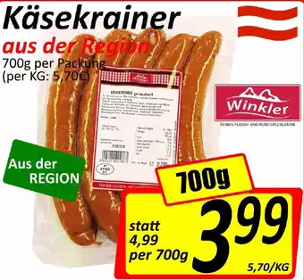 Wurstico Käsekrainer Aus Der Region 700g Angebot