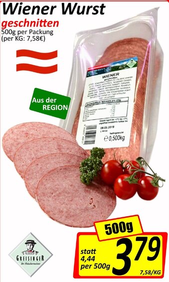 Wurstico Wiener Wurst Geschnitten 500g Angebot