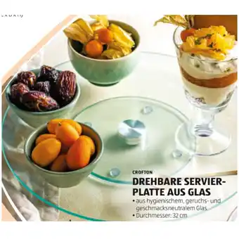 Hofer Crofton Drehbare Servierplatte aus Glas versch. Farben und Modelle HOFER 1 Stück Angebot