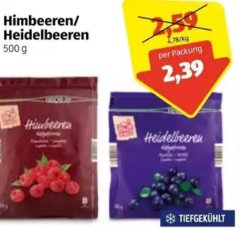 Hofer Himbeeren Heidelbeeren 500 g Angebot