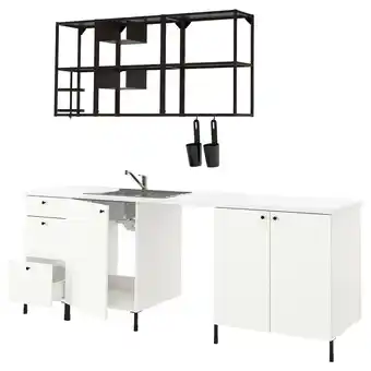 IKEA Enhet Küche, anthrazit/weiß, 243x63.5x222 cm Angebot