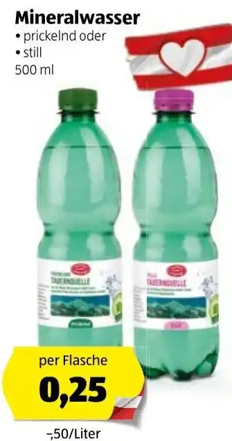 Hofer Mineralwasser 500 ml Angebot