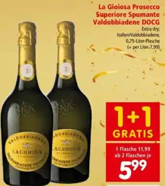 Interspar La Gioiosa Prosecco Superiore Spumante Valdobbiadene DOCG Angebot