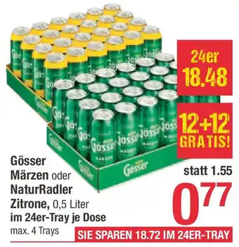 Maximarkt Gösser Märzen oder NaturRadler Zitrone .,5 Liter Angebot