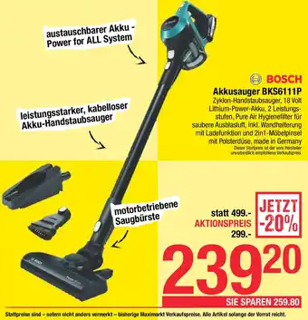 Maximarkt Akkusauger BKS6111P Angebot