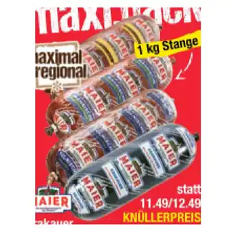 Maximarkt Maier Krakauer, Mährische, Polnische, oder Käswurst Maximarkt 1 Kilogramm 1 Stange Angebot
