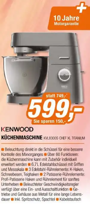 Expert Küchenmaschine KVL8300S Chef XL Titanium Angebot