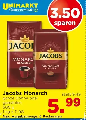 Unimarkt Jacobs Monarch 500g Angebot
