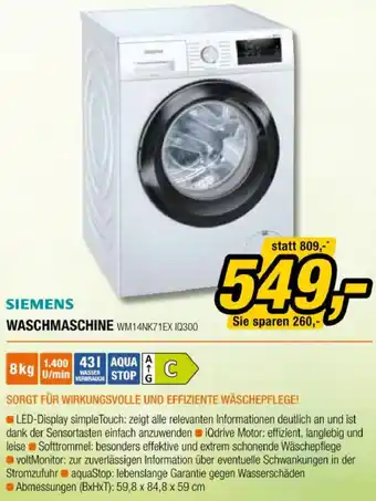 Expert Waschmaschine WM 14NK71EX IQ300 Angebot