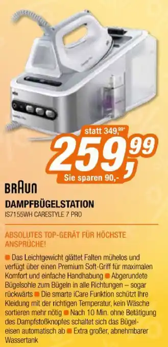 Expert Braun Dampfbügelstation IS7155WH Angebot