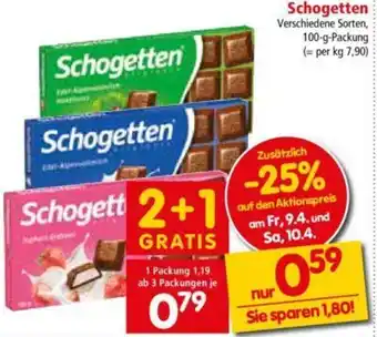 Interspar Schogetten 100 g Angebot