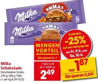 Interspar Milka Schokolade 270 g-300 g Angebot