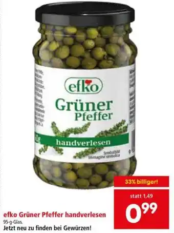 Interspar Efko Grüner Pfeffer Handverlesen 95 g Angebot