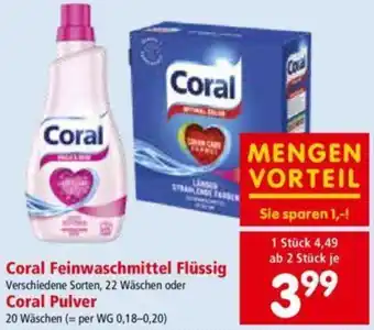 Interspar Coral Feinwaschmittel Flüssig,Coral Pulver Angebot