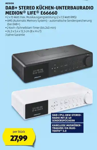 Hofer DAB+ STEREO KÜCHEN-UNTERBAURADIO MEDION LIFE E66660 Angebot