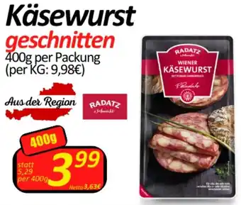 Wurstico Käsewurst geschnitten Angebot