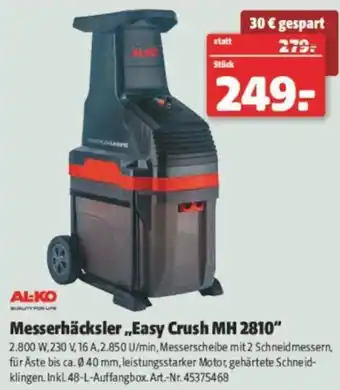 Hagebau Messerhäcksler Easy Crush MH 2810 Angebot