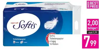 Sutterlüty Softis Toilettenpapier 4 lagig 16 Rollen Angebot