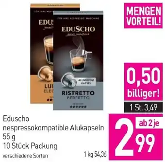 Sutterlüty Eduscho nespressokompatible Alukapseln 55 g Angebot