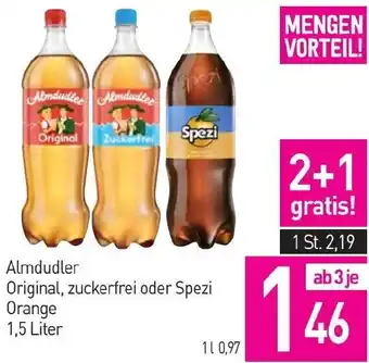 Sutterlüty Almdudler Original, zuckerfrei oder Spezi Orange 1,5 Liter Angebot
