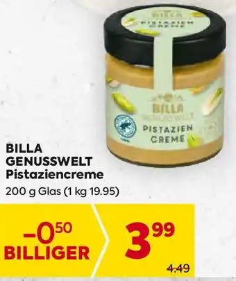 Billa BILLA GENUSSWELT Pistaziencreme 200 g Glas Angebot