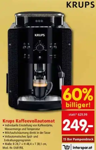 Interspar Krups Kaffeevollautomat EA81R8 Angebot
